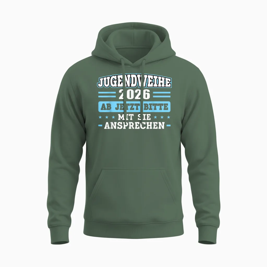 Jugendweihe 2026 Mädchen Junge Unisex Hoodie in Military Green