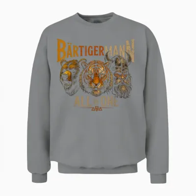 Wikinger Bart Walhalla Mythologie Bär Tiger Bärtiger Mann Unisex Sweatshirt - Sport Grey