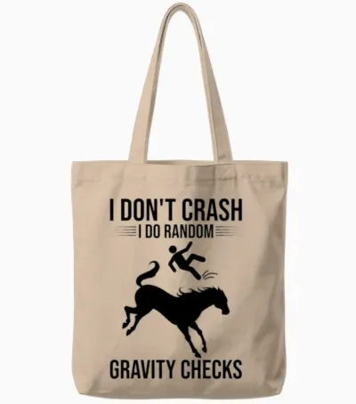 Funny Equestrian Horse Vaulting Tote Bags - Natural