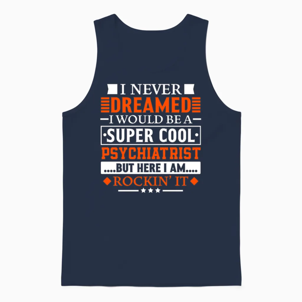 Psychiatrist Gift Funny Appreciation Gift for Psyc Unisex Tank Top in Navy