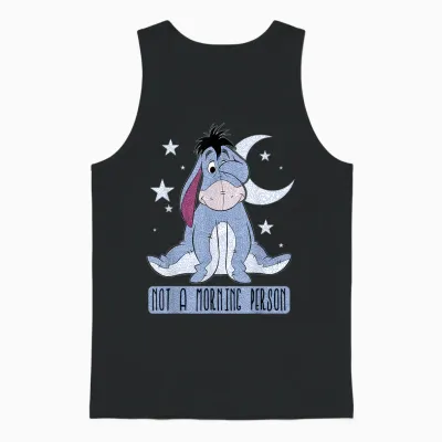Disney Winnie the Pooh Eeyore Not a Morning Person Short Sleeve Unisex Tank Top - Black