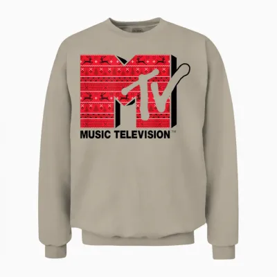 Mademark X Mtv - the Official Mtv Logo in Ugly Christmas Style Unisex Sweatshirt - Sand
