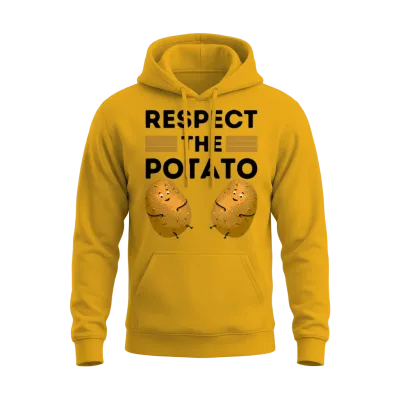 Respect the Potato Funny Is Potato Meme Potatoes Unisex Hoodie - Gold