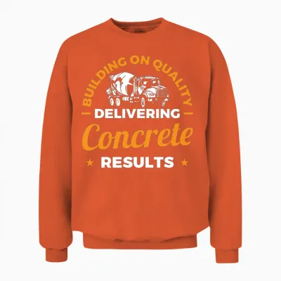 Concrete Results Concrete Finisher Gift Unisex Sweatshirt - Orange