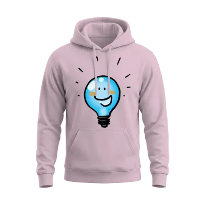 Cute Light Bulb Unisex Hoodie - Light Pink