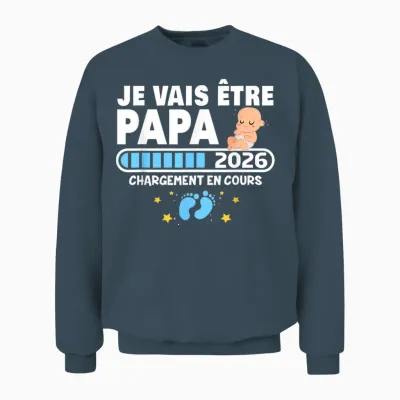 Je Vais être Papa 2026 T-Shirt Man Future Papa 2026 Unisex Sweatshirt - Dark Heather