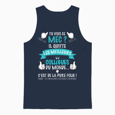 Great Gift Colleague Work Man Leaving This Guy Is Crazy T-Shirt, Black, S Unisex Tank Top - Navy