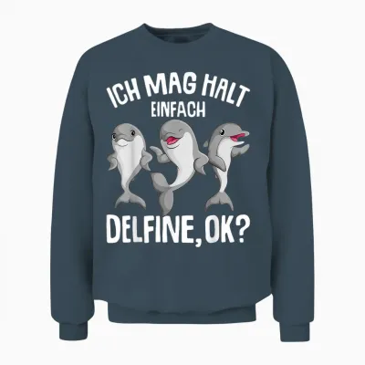 Ich Mag Halt Dolphin Girls' Children's T-Shirt, Black, S Unisex Sweatshirt - Dark Heather