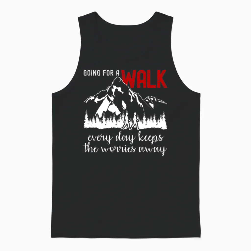 Hiking Walk Walking Outdoor Hike Unisex Tank Top in Black