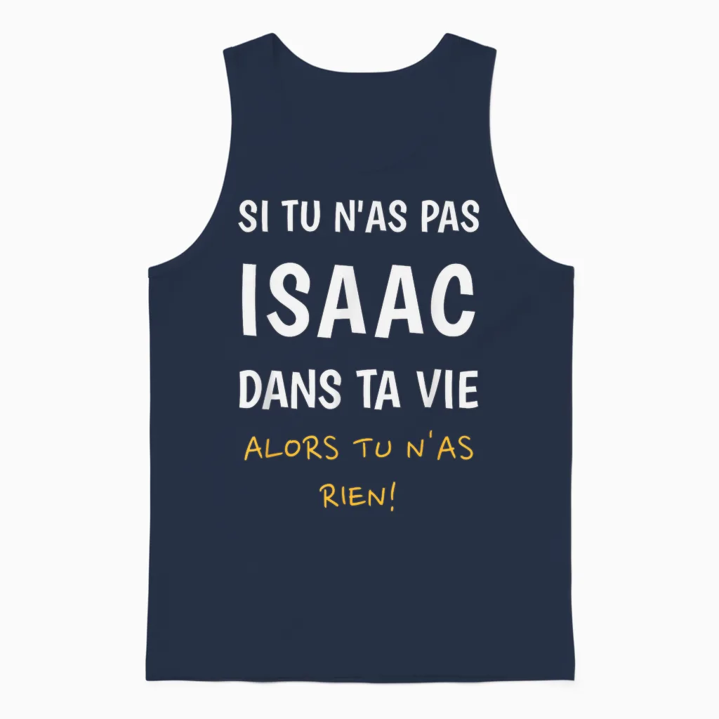 Funny Name Isaac Funny Gift Idea for Isaac Unisex Tank Top in Navy