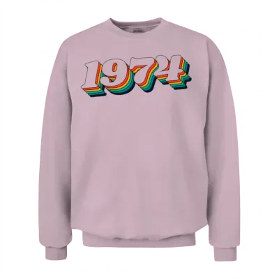 Retro 1974 Unisex Sweatshirt - Light Pink