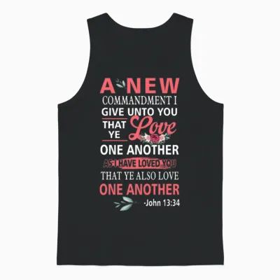 John 13:34. Bible Verse - Love One Another Unisex Tank Top - Black