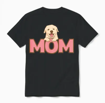 Dog Mom, Funny Dog Unisex T-Shirt - Black