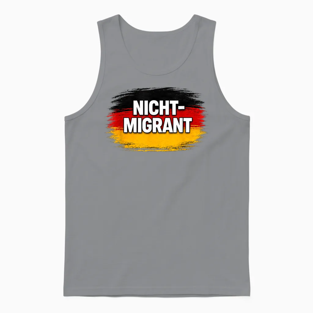 Nicht Migrant Deutschland Flagge Unisex Tank Top in Sport Grey