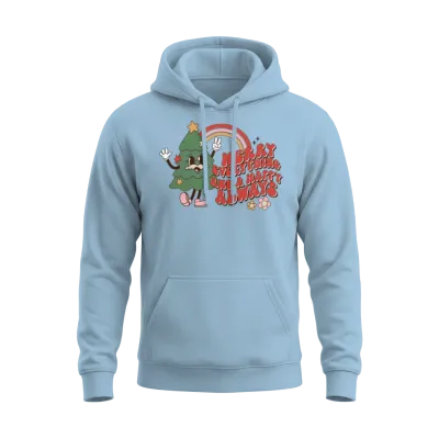Retro Christmas Unisex Hoodie - Light Blue
