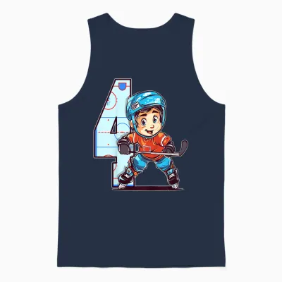 Eishockey Geburtstag - 4 Jahre Alter Junge - 4. Geburtstag Unisex Tank Top - Navy