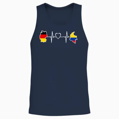 Kolumbianische Deutsche Flagge - Deutschland Kolumbien Herzschlag Unisex Tank Top - Navy