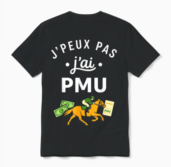 Citation Jeux Humour J'peux Pas J'ai Pmu Unisex T-Shirt in Black