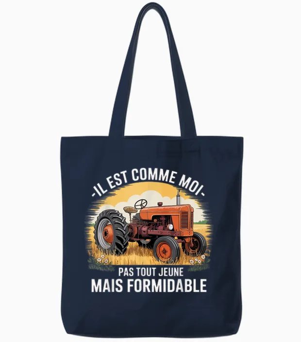 Old Tractor Not All Young but Great Gift Men Tote Bags in Navy