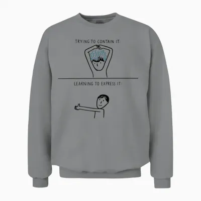 Sexy Funny Sweatshirt-Funny Unisex Sweatshirt - Sport Grey