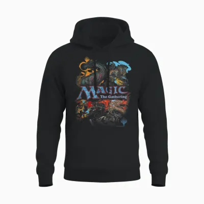 Magic: the Gathering Iconic Retro Fight Scene Chest Unisex Hoodie - Black