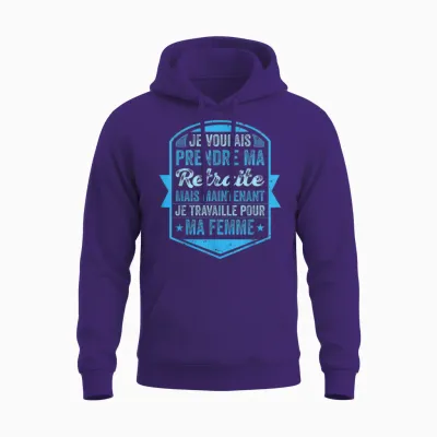 Pensioner Retirement Departure Man T-Shirt, Black, S Unisex Hoodie - Purple