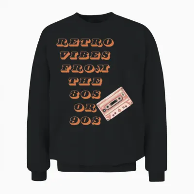 Retro Vibes Unisex Sweatshirt - Black