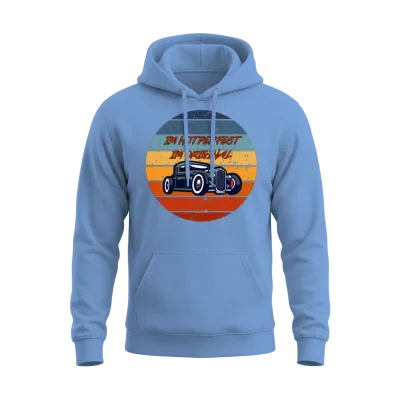 Retro Car Unisex Hoodie - Carolina Blue
