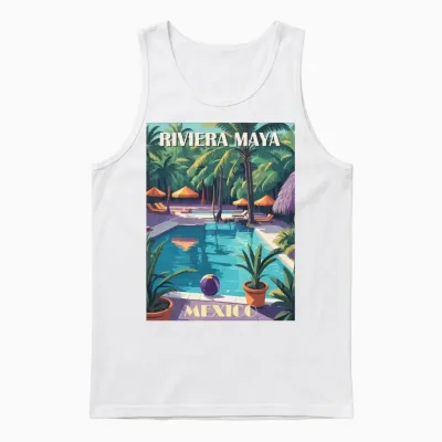Riviera Maya Unisex Tank Top - White