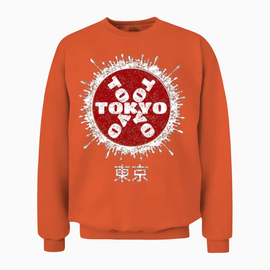 Tokyo Kanji Unisex Sweatshirt in Orange