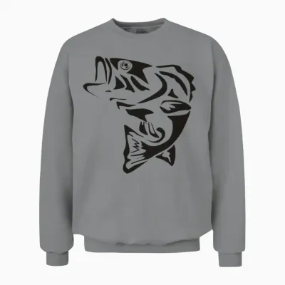 Fish Bone Tattoo Funny Unisex Sweatshirt - Sport Grey