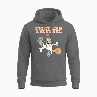 Sandy Cheeks - Fight Like a Squirrel Unisex Hoodie - Graphite Heather