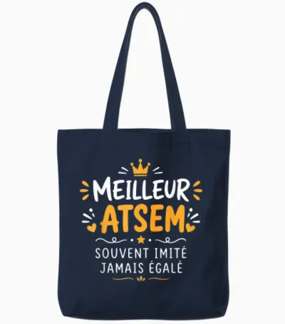Humour Assistant Maternelle Homme Meilleur Atsem Tote Bags - Navy