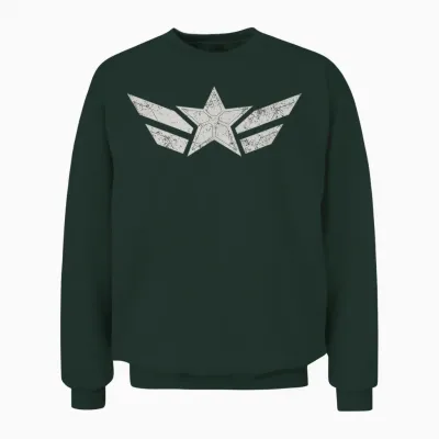 Marvel Captain America Brave New World Captain America Star T-Shirt, Blue, S Unisex Sweatshirt - Forest