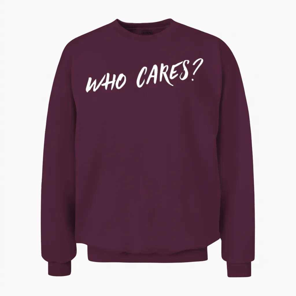 Who Cares Cars & Muscle Unisex Sweatshirt in Maroon