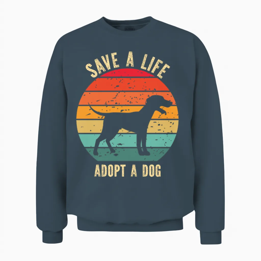 Adopt a Dog Lovers Unisex Sweatshirt in Dark Heather