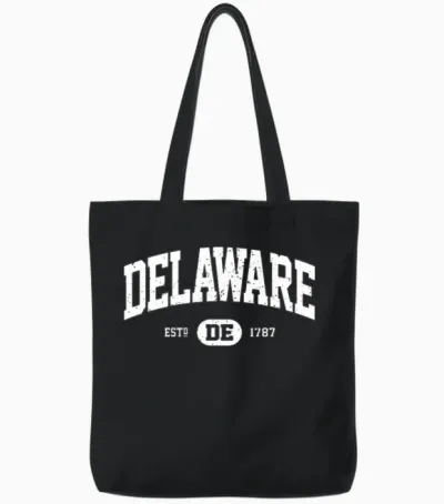 Delaware Retro Vintage Delaware Tote Bags - Black