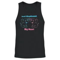 Small Elephant, Big Heart – Cute Unisex Tank Top - Black – 2