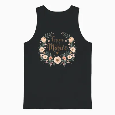 Women's Evjf Custom Team Bride Team Bride Witness Wedding T-Shirt, White, Female X-Small Unisex Tank Top - Black