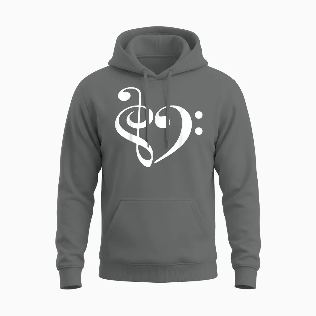 Violinschlüssel Und Bassschlüssel, Herzmusiker, Komponist, Musikliebhaber Unisex Hoodie in Graphite Heather