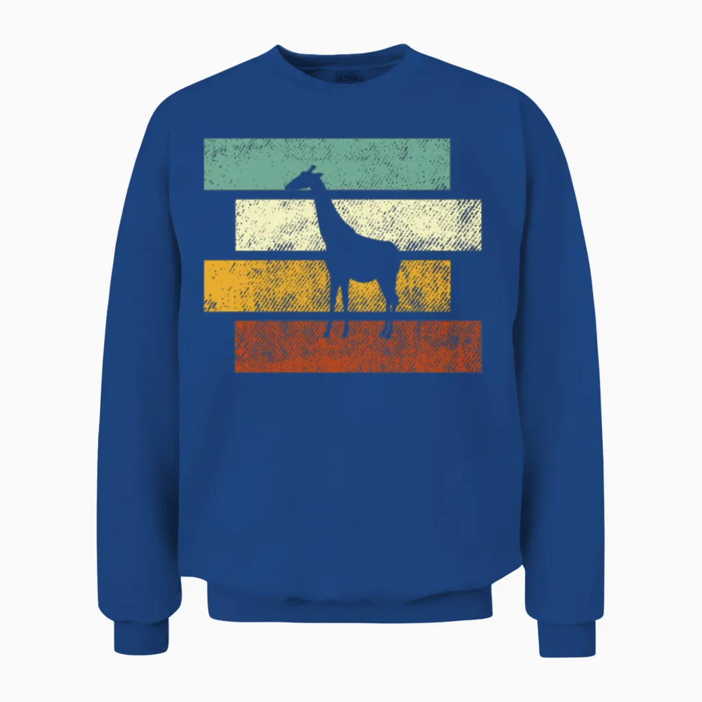 Giraffe Retro Unisex Sweatshirt in Royal