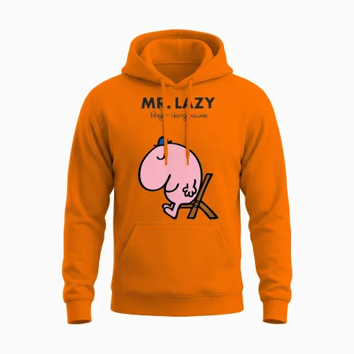 Mr. Men Mr. Lazy Unisex Hoodie - Safety Orange
