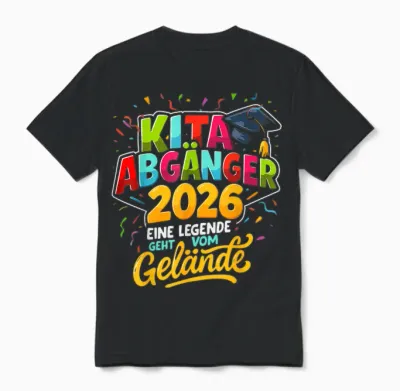 Kinder Kita Abgänger 2026 Eine Legende Geht Vom Gelände Unisex T-Shirt - Black