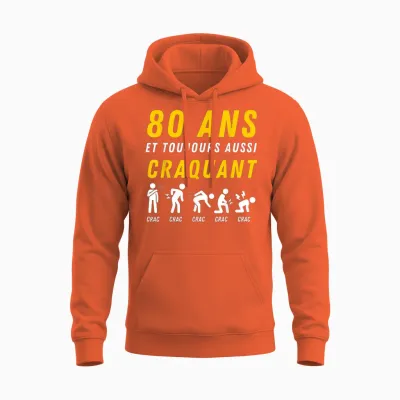 Gift Idea Humour 80th Anniv 1946 Birthday 80 Years Man Unisex Hoodie - Orange