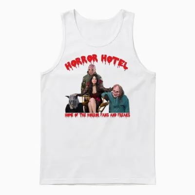 Horror Hotel Group Unisex Tank Top - White