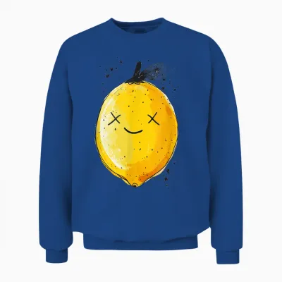 Gelbe Traurige Zitrone Mit Gesicht Unisex Sweatshirt - Royal
