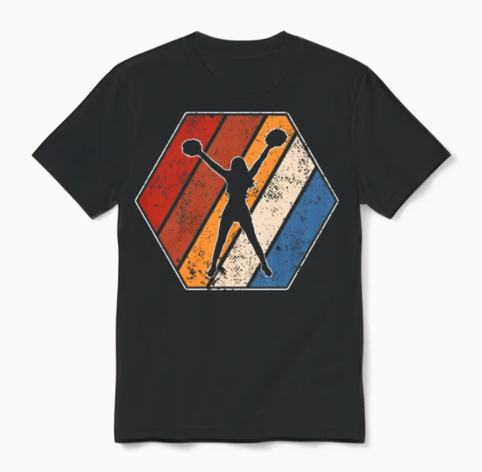 Cheerleading Retro Unisex T-Shirt in Black