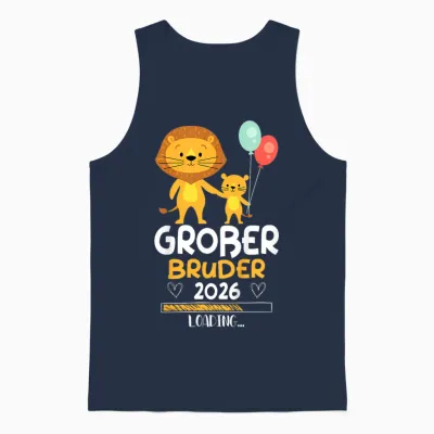 Children's Big Brother 2026 Baby Lion Boys T-Shirt, Black Unisex Tank Top - Navy