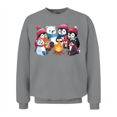 Cozy Winter Animals Unisex Sweatshirt - Sport Grey