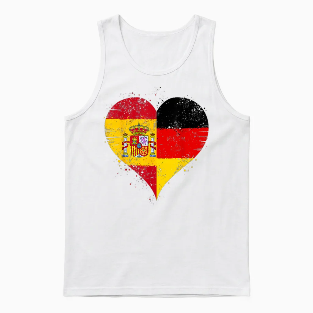 Spanien Deutschland Flagge Stolze Spanisch Deutsch Fans Unisex Tank Top in White
